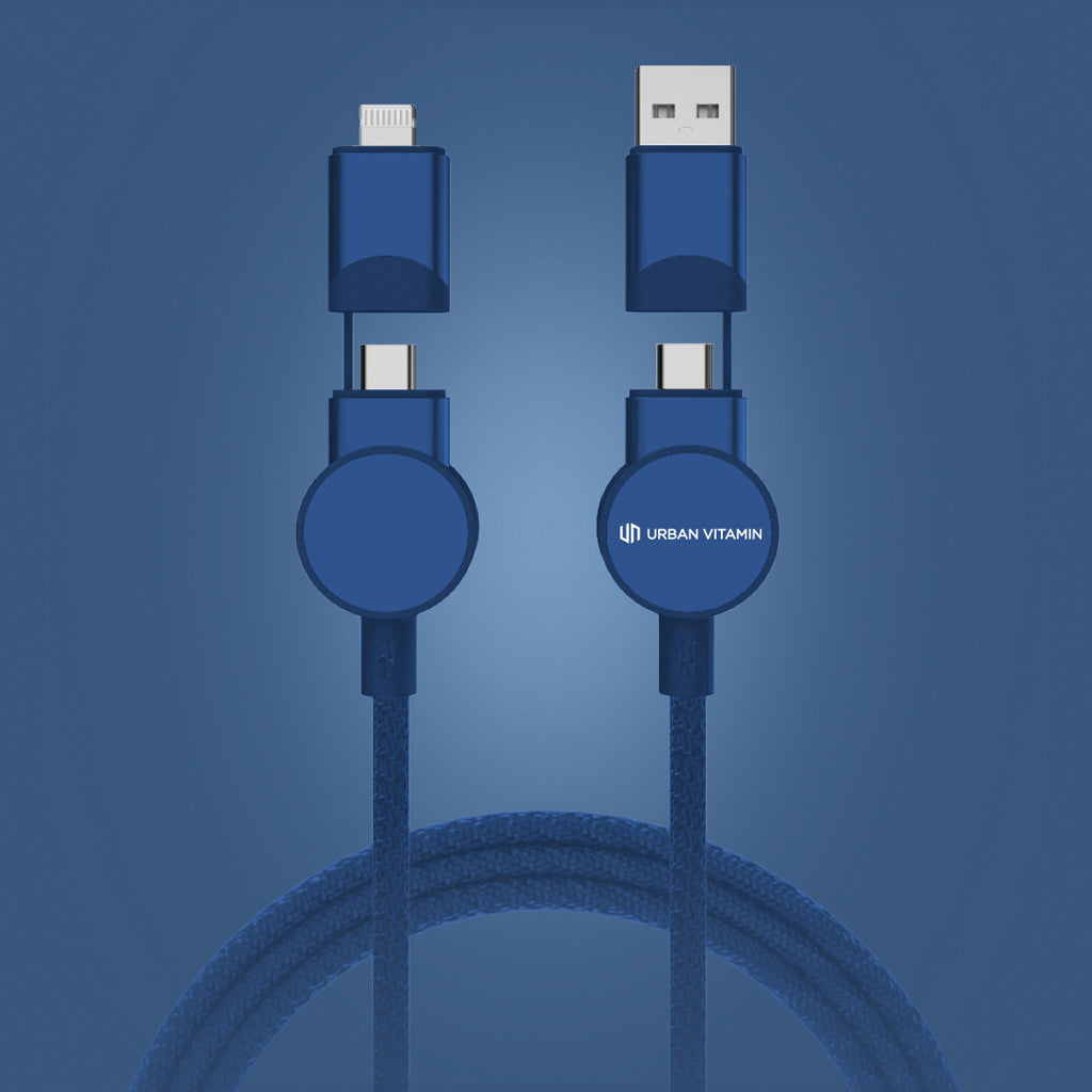 Oakland RCS rKunststoff 1,2m 6-in-1 Fast-Charging 45W Kabel – blau