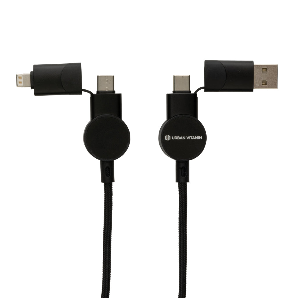 Oakland RCS rKunststoff 1,2m 6-in-1 Fast-Charging 45W Kabel – schwarz