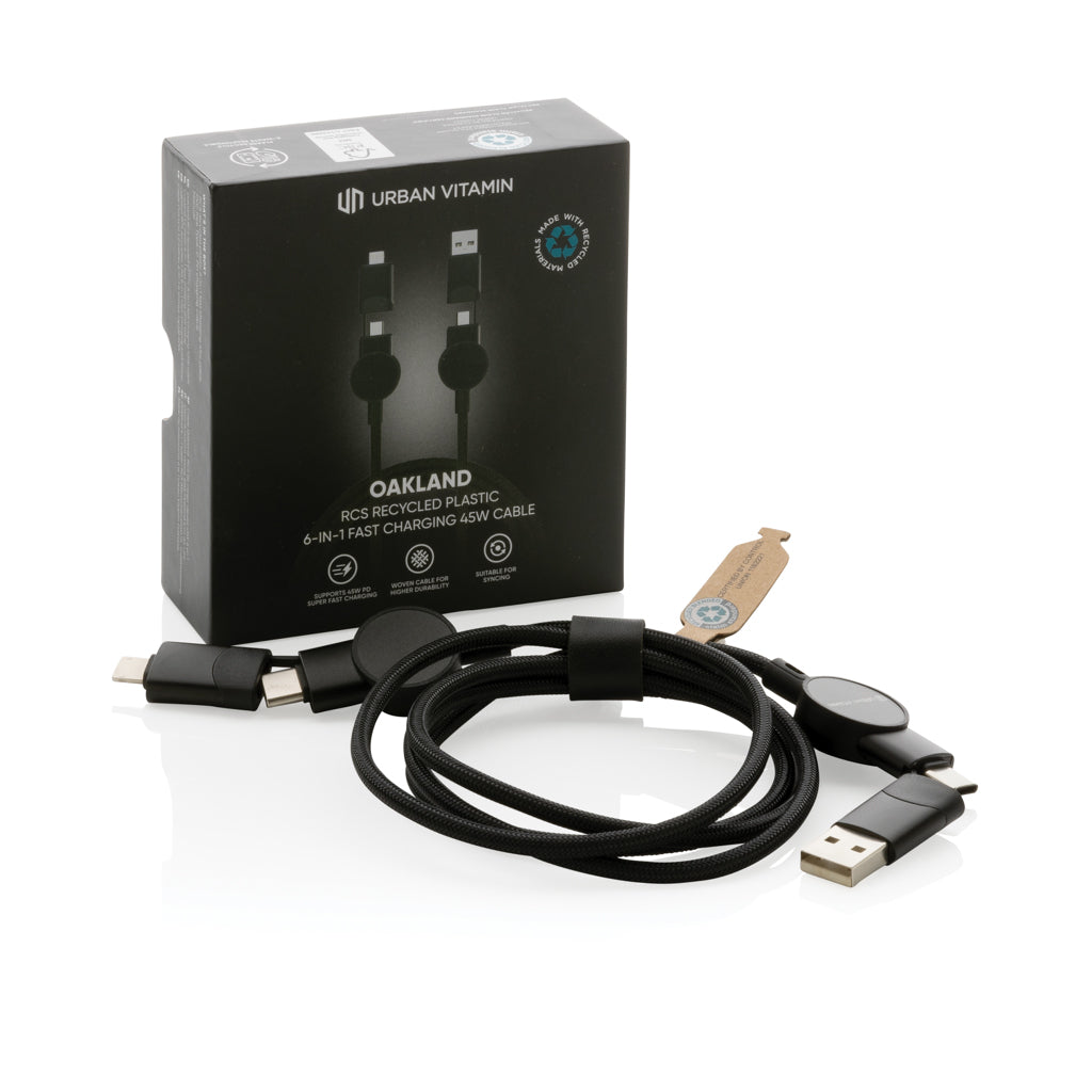 Oakland RCS rKunststoff 1,2m 6-in-1 Fast-Charging 45W Kabel