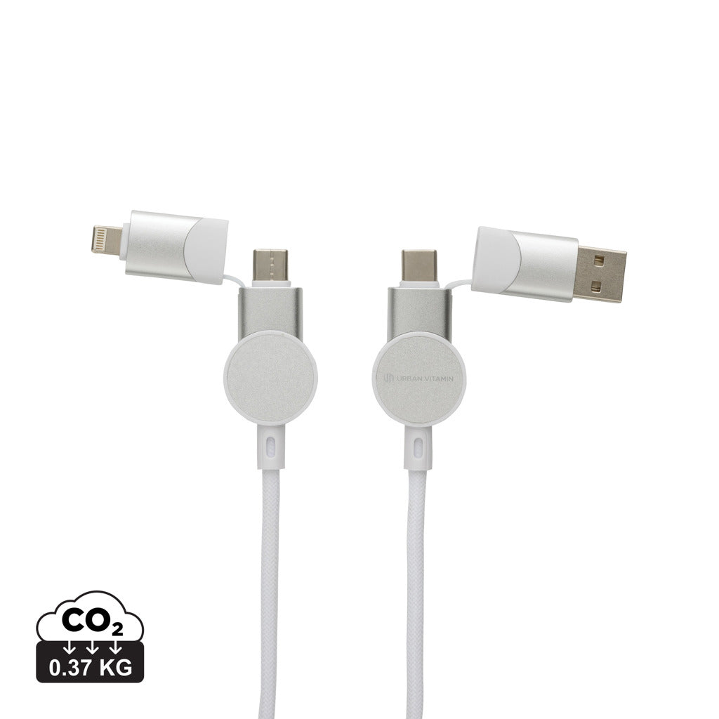 Oakland RCS rKunststoff 1,2m 6-in-1 Fast-Charging 45W Kabel – weiß