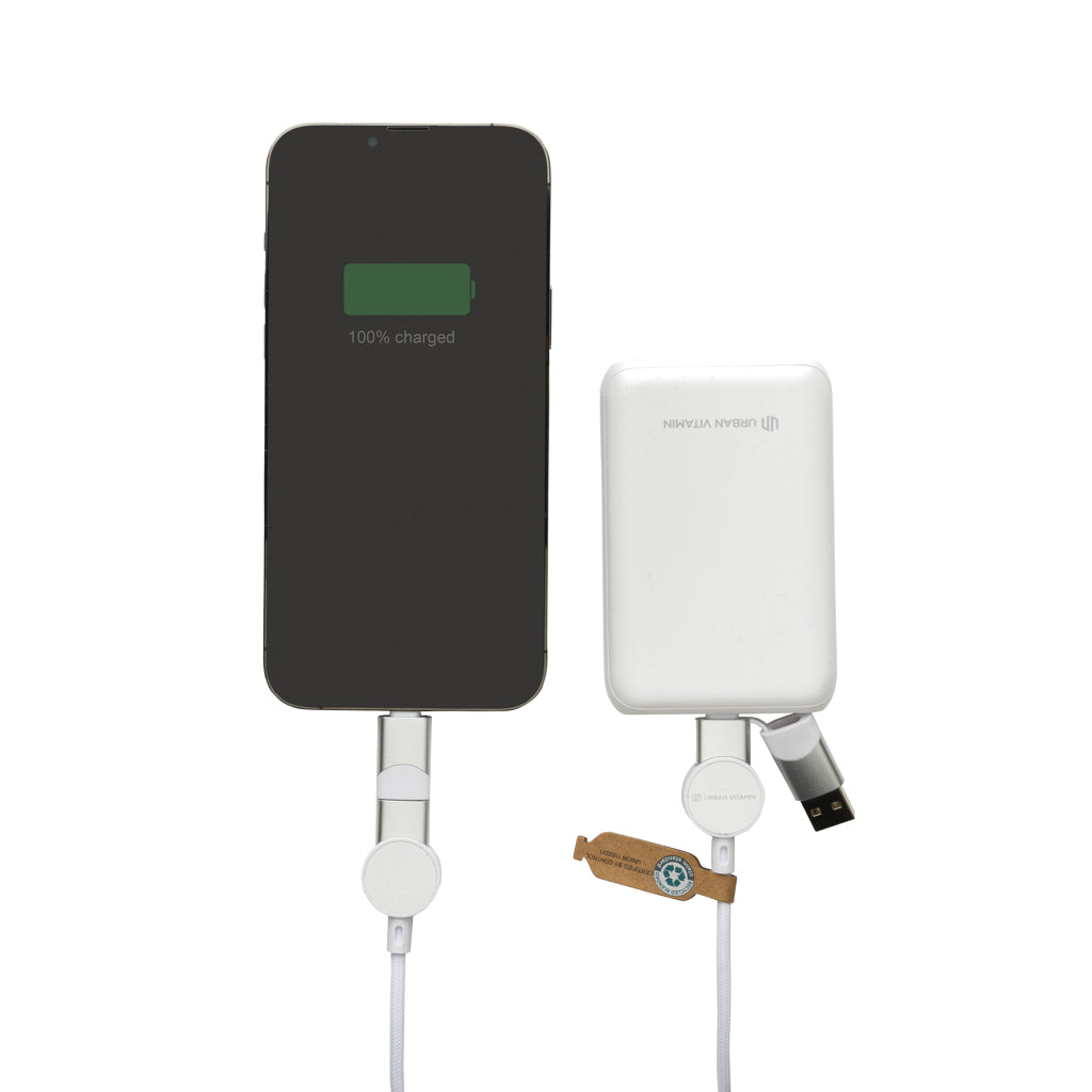 Oakland RCS rKunststoff 1,2m 6-in-1 Fast-Charging 45W Kabel – weiß