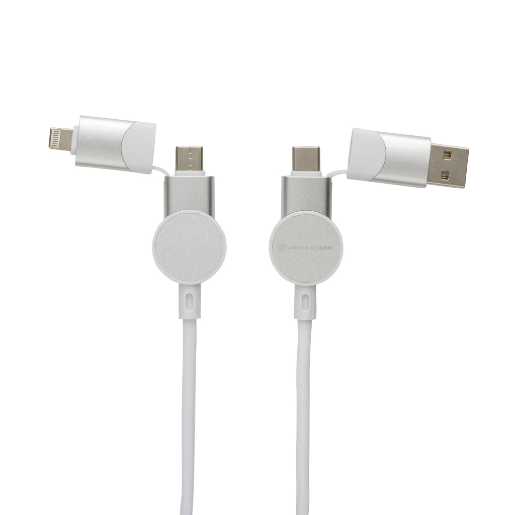 Oakland RCS rKunststoff 1,2m 6-in-1 Fast-Charging 45W Kabel – weiß