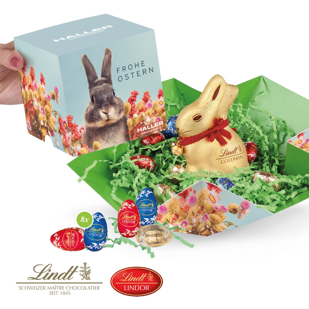 Oster Werbewürfel mit Schokolade von Lindt