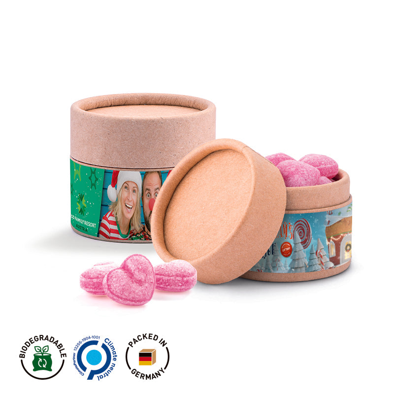 Bedruckbare Papierdose Mini mit Glühweinherzen