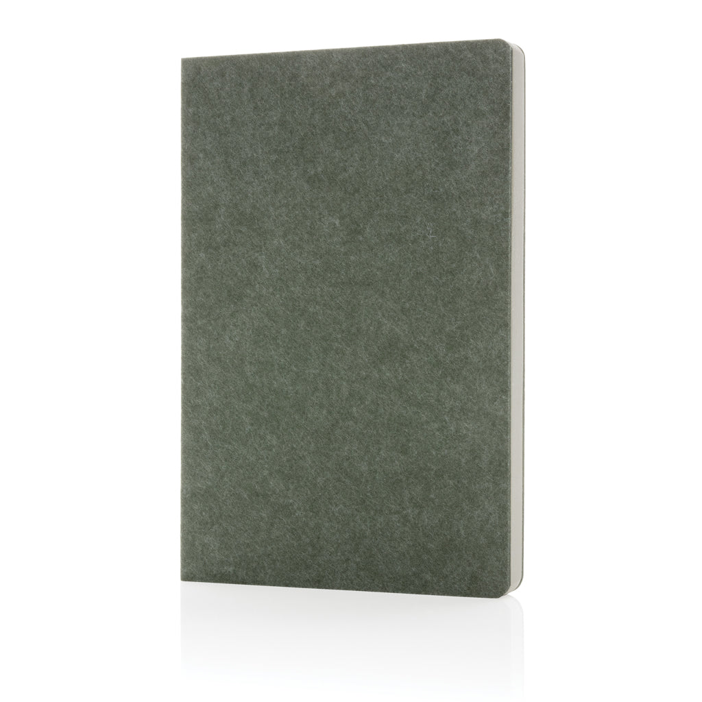 Phrase GRS-zertifiziertes A5-Notizbuch aus recyceltem Filz – grün