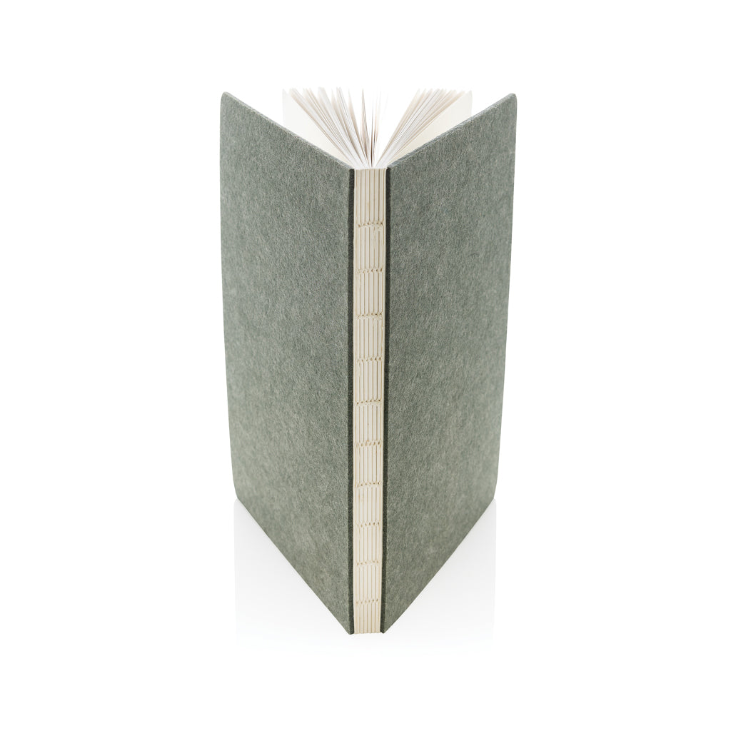 Phrase GRS-zertifiziertes A5-Notizbuch aus recyceltem Filz – grün