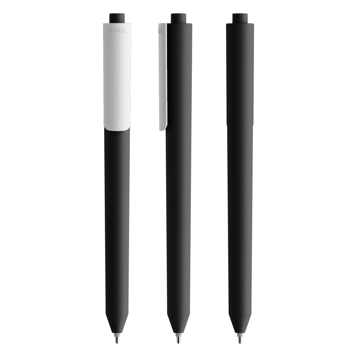 Pigra P03 Druckkugelschreiber Soft Touch – Schwarz / Weiß R304-M105