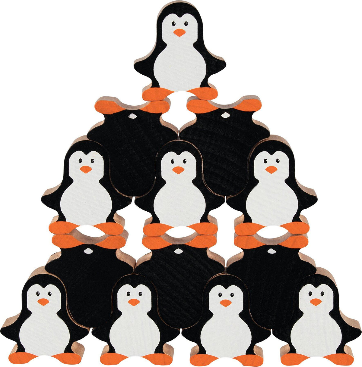 Pinguine Stapelspiel aus Holz mit 18 Figuren – Ansicht