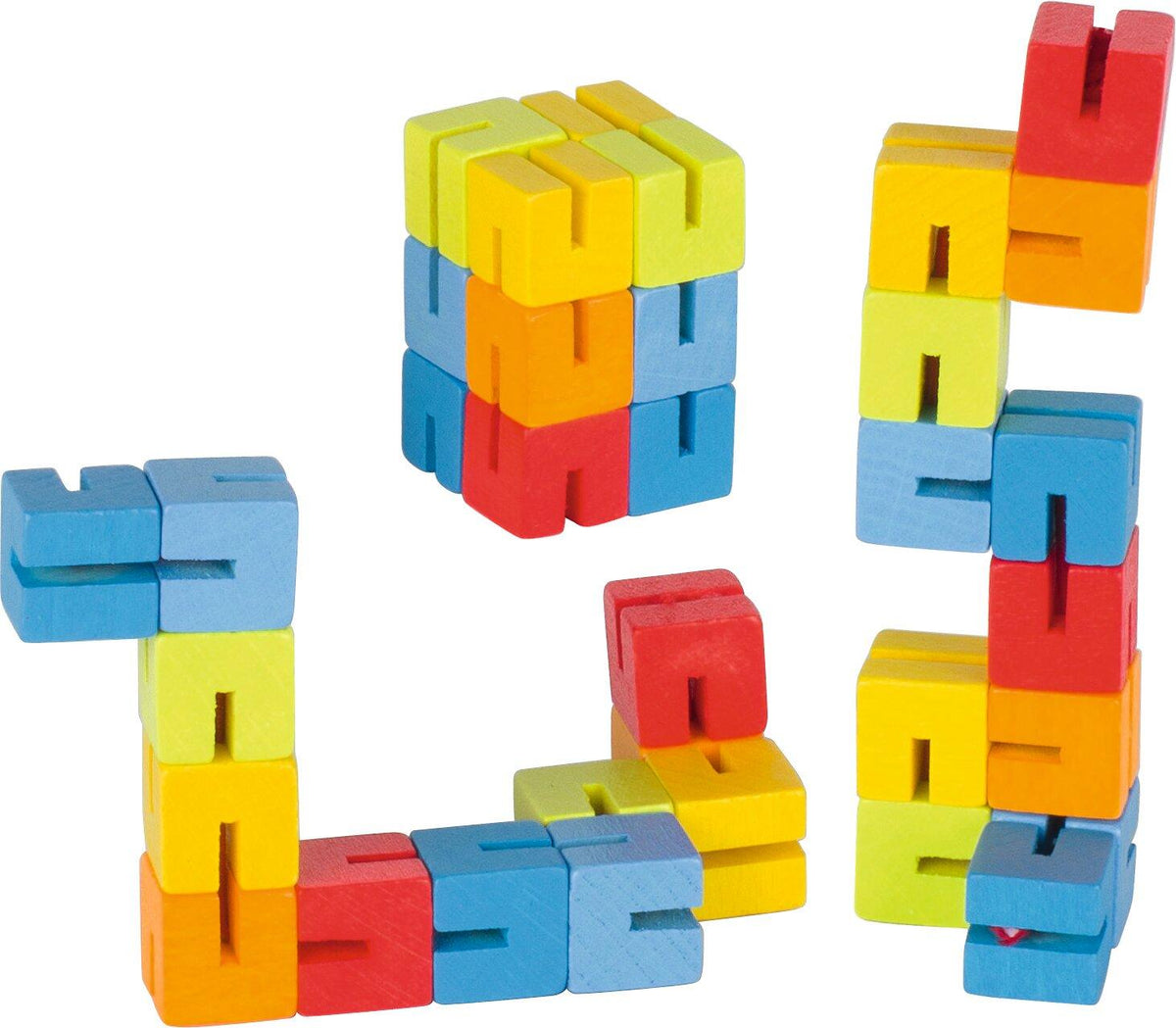 Pocket Puzzle Holzwürfel mit Gummiband im 12er Pack – Ansicht