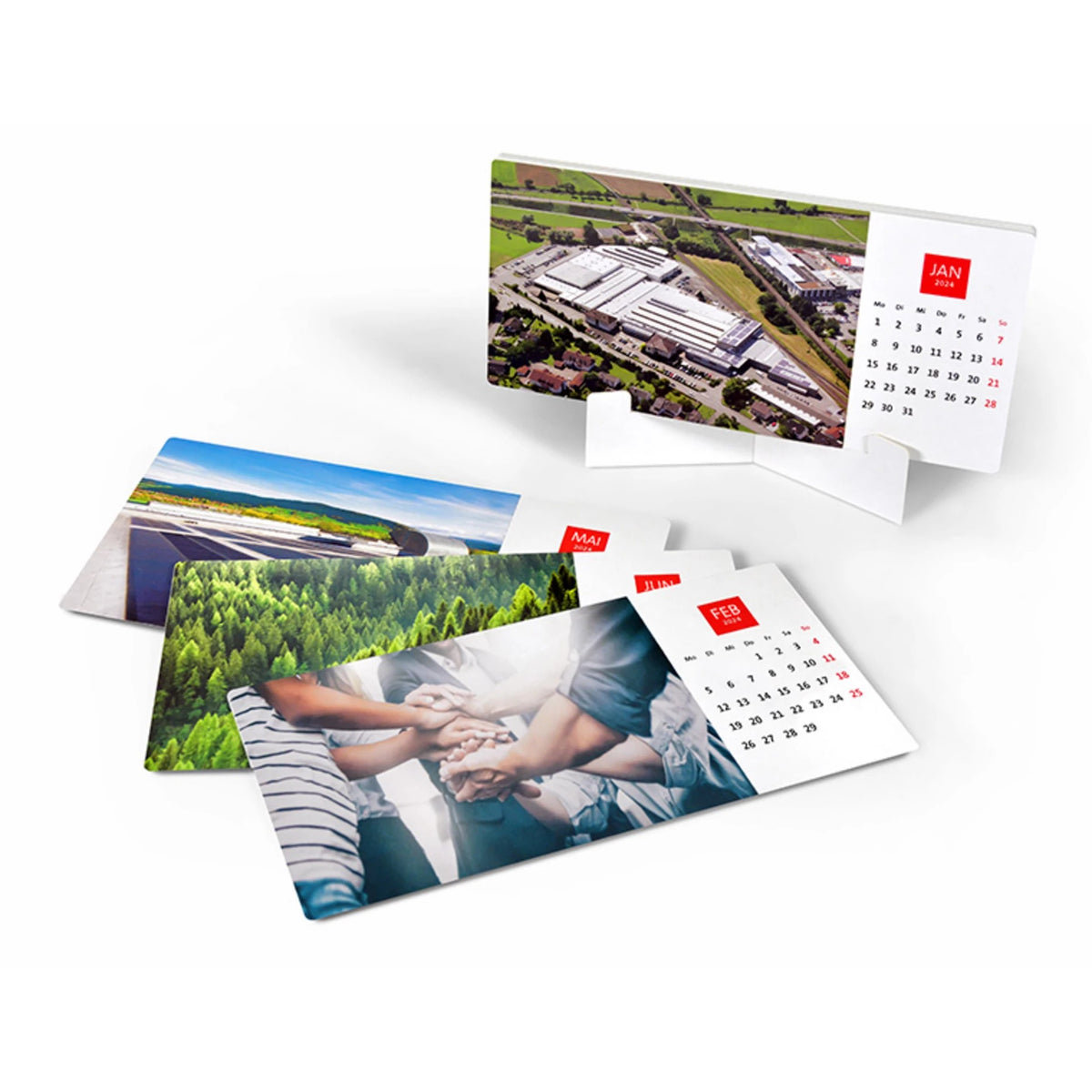 Postkarten Tischkalender mit Logo und Motiv bedrucken