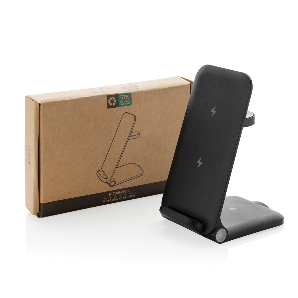 Powerpal 3-in-1 15W-Ladegerät aus RCS recyceltem Kunststoff