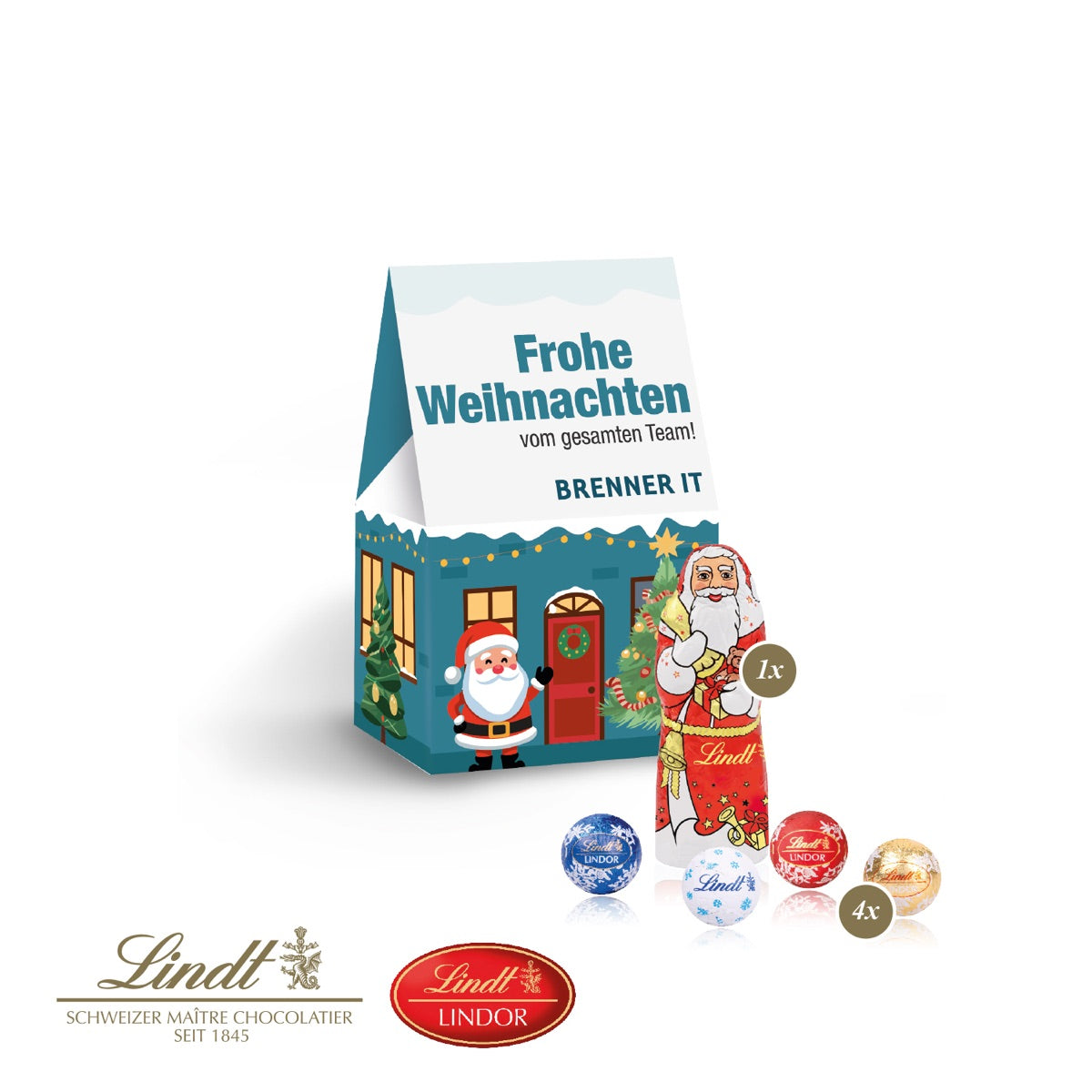 Präsent Christmas Minis mit Lindt Minis und Nikolaus
