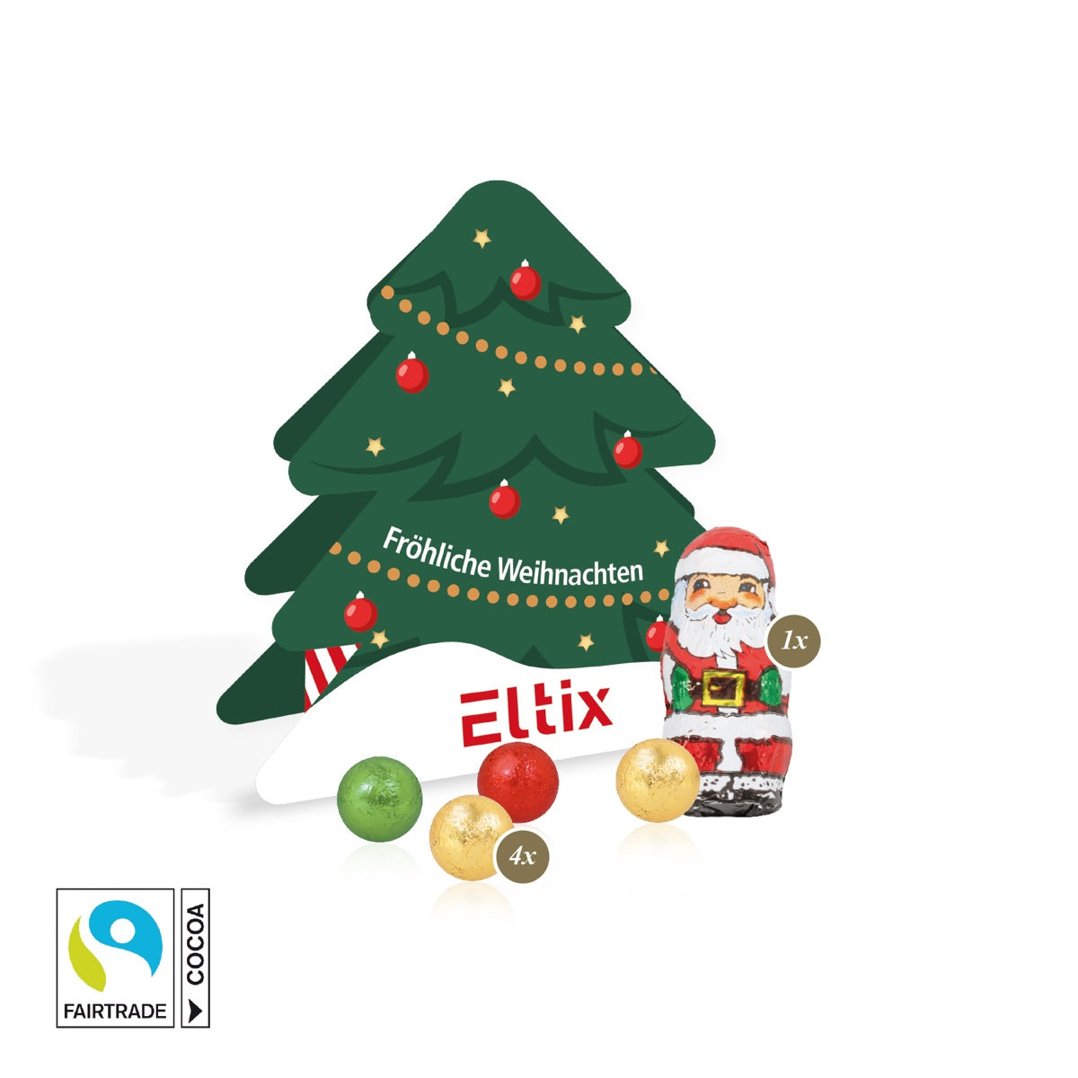 Präsent Tannenbaum mit Fairtrade Schokolade