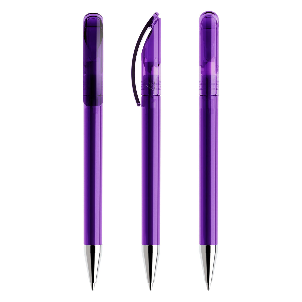 prodir DS3 Drehkugelschreiber transparent mit Metallspitze – Violett T30