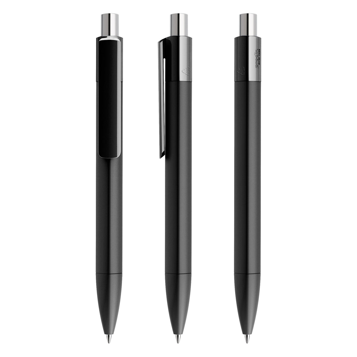 prodir DS4 Druckkugelschreiber matt – Schwarz / Silber galvanisch verchromt M75 Z