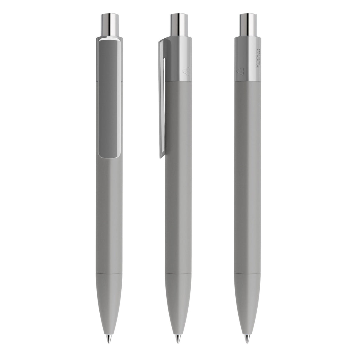 prodir DS4 Druckkugelschreiber Soft Touch – Delfingrau / Silber galvanisch verchromt R70 Z