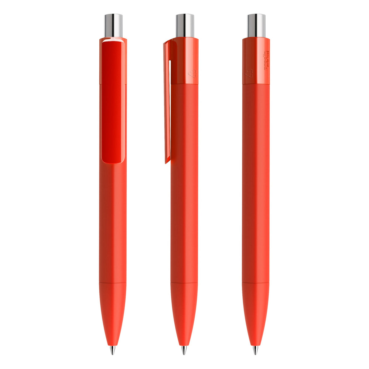 prodir DS4 Druckkugelschreiber Soft Touch – Rot / Silber galvanisch verchromt R20 Z