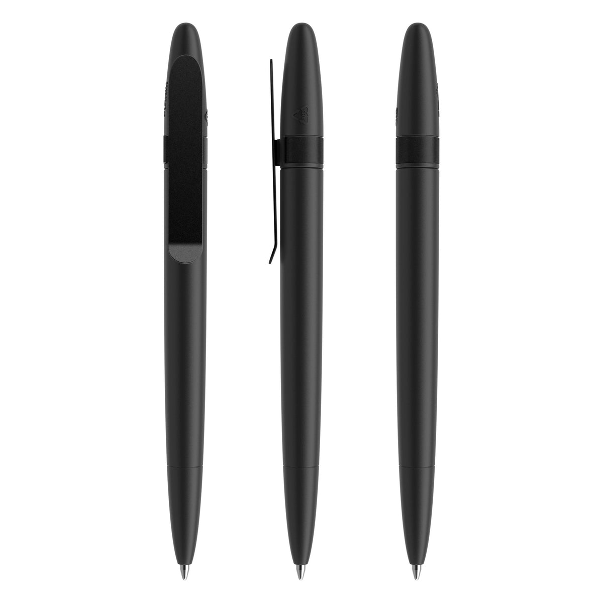 prodir DS5 Drehkugelschreiber matt mit Metallclip – Schwarz / Schwarz satiniert M75-S80