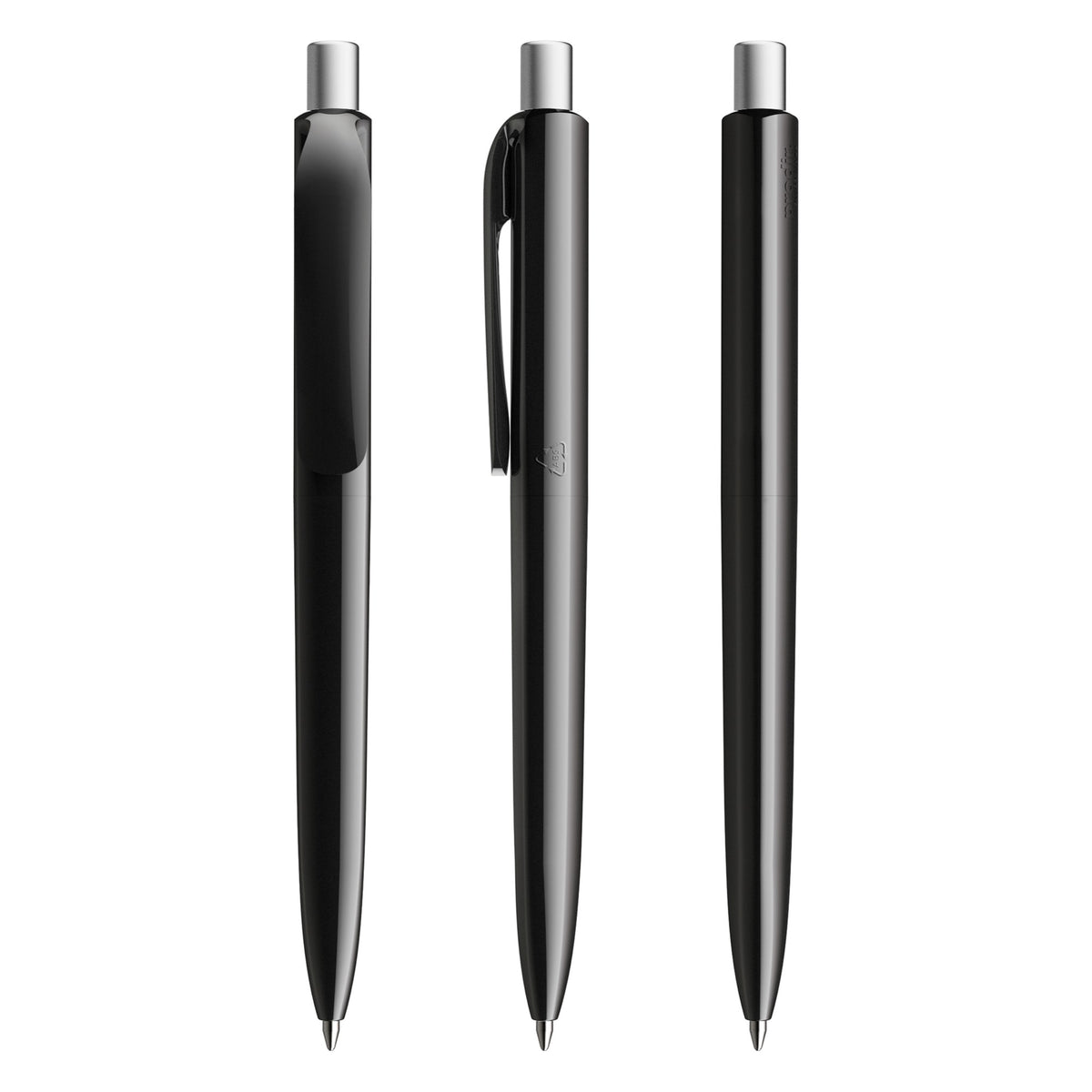 prodir DS8 Druckkugelschreiber glänzend poliert – Schwarz / Silber satiniert P75 S