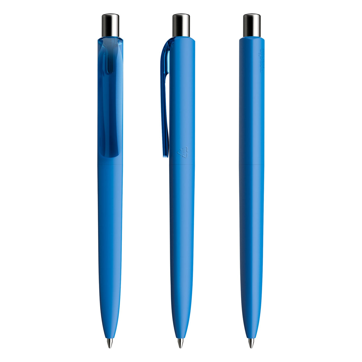 prodir DS8 Druckkugelschreiber Soft Touch – Atlantikblau / Silber verchromt R54 C