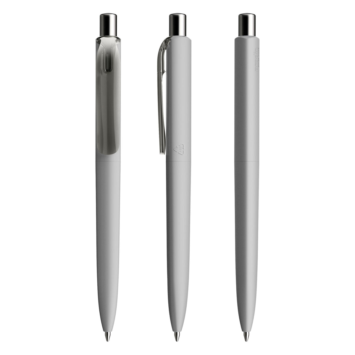 prodir DS8 Druckkugelschreiber Soft Touch – Delfingrau / Silber verchromt R70 C