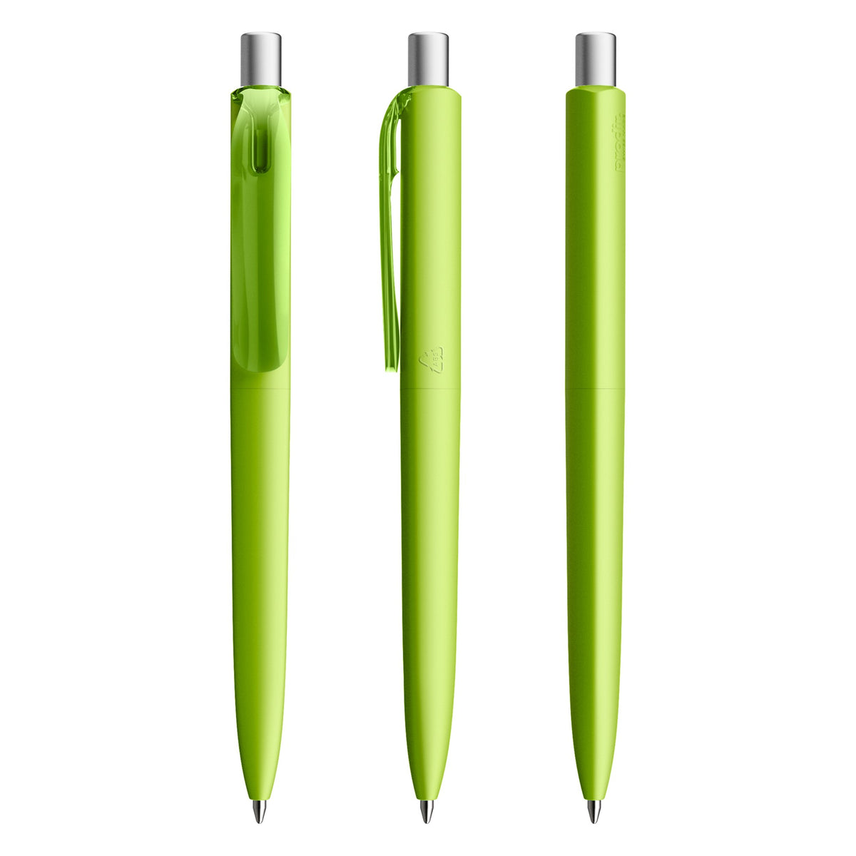 prodir DS8 Druckkugelschreiber Soft Touch – Limettengrün / Silber satiniert R48 S