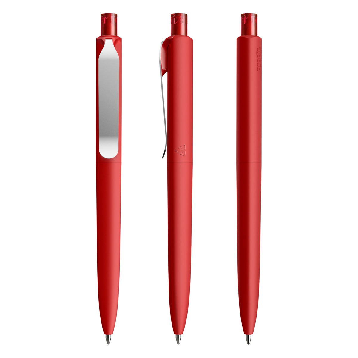 prodir DS8 Druckkugelschreiber Soft Touch mit Metallclip – Dunkelrot / Silber R21-S70