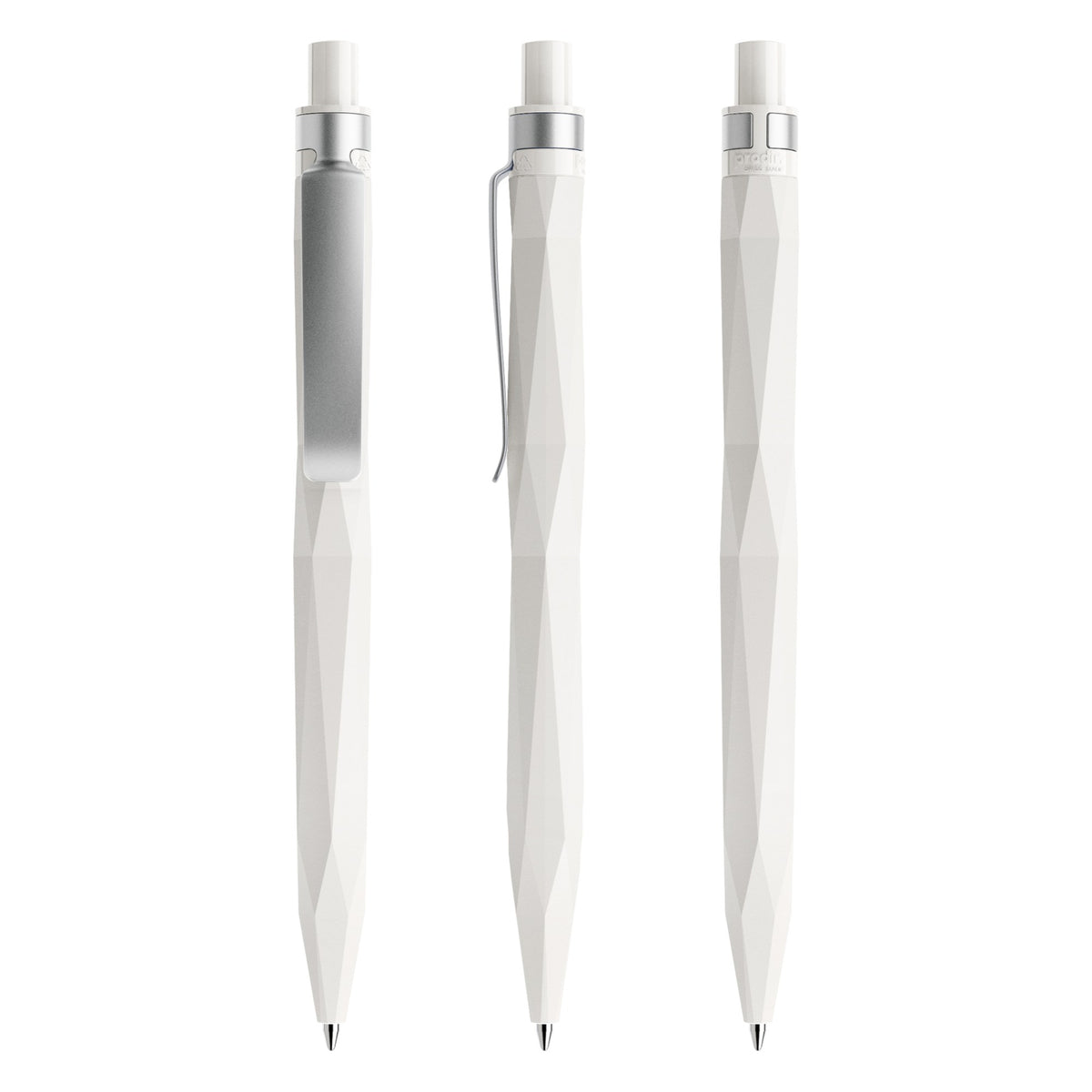 prodir QS20 Druckkugelschreiber matt mit Metallclip – Weiß M02-S70