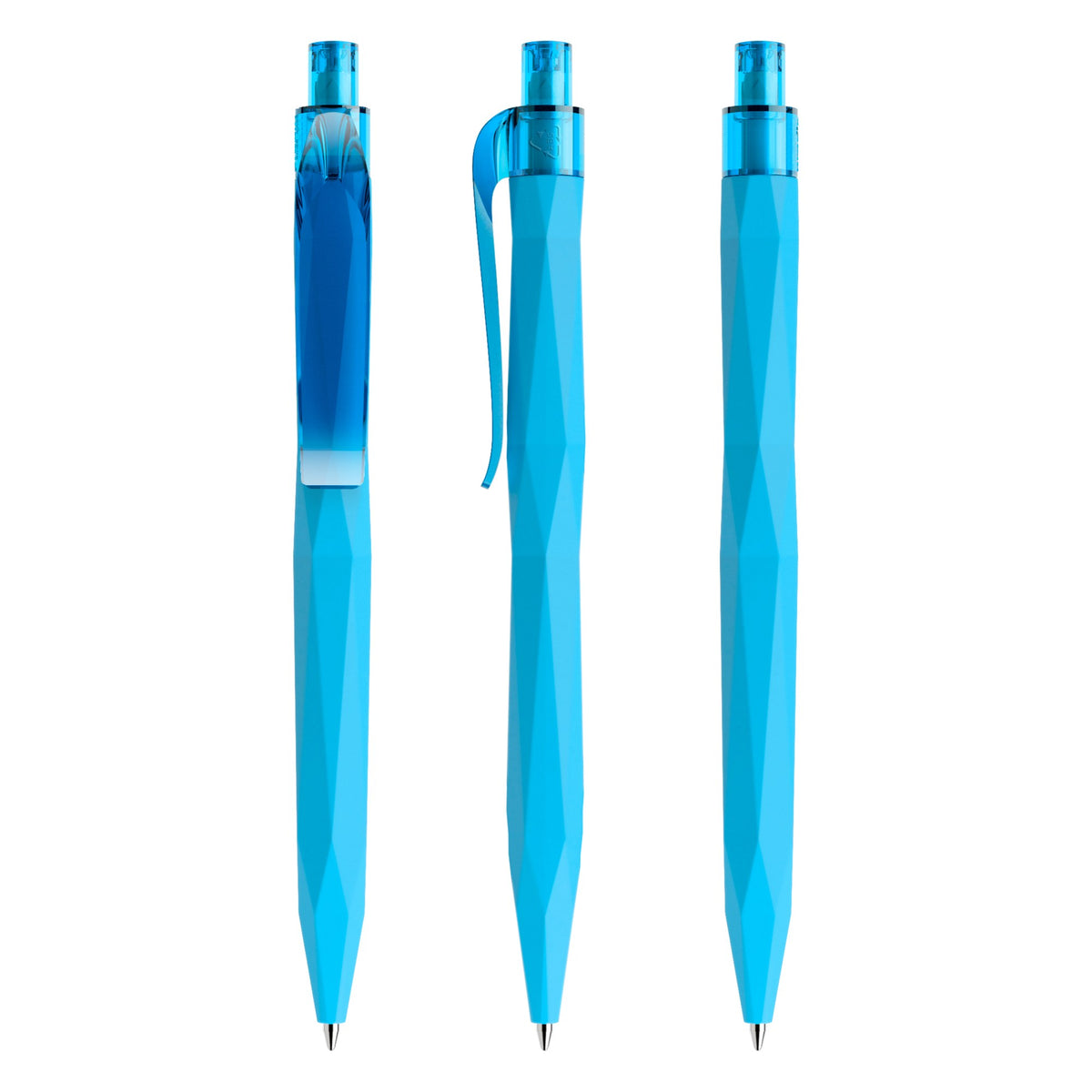 prodir QS20 Soft Touch Druckkugelschreiber facettiert – Cyanblau R58