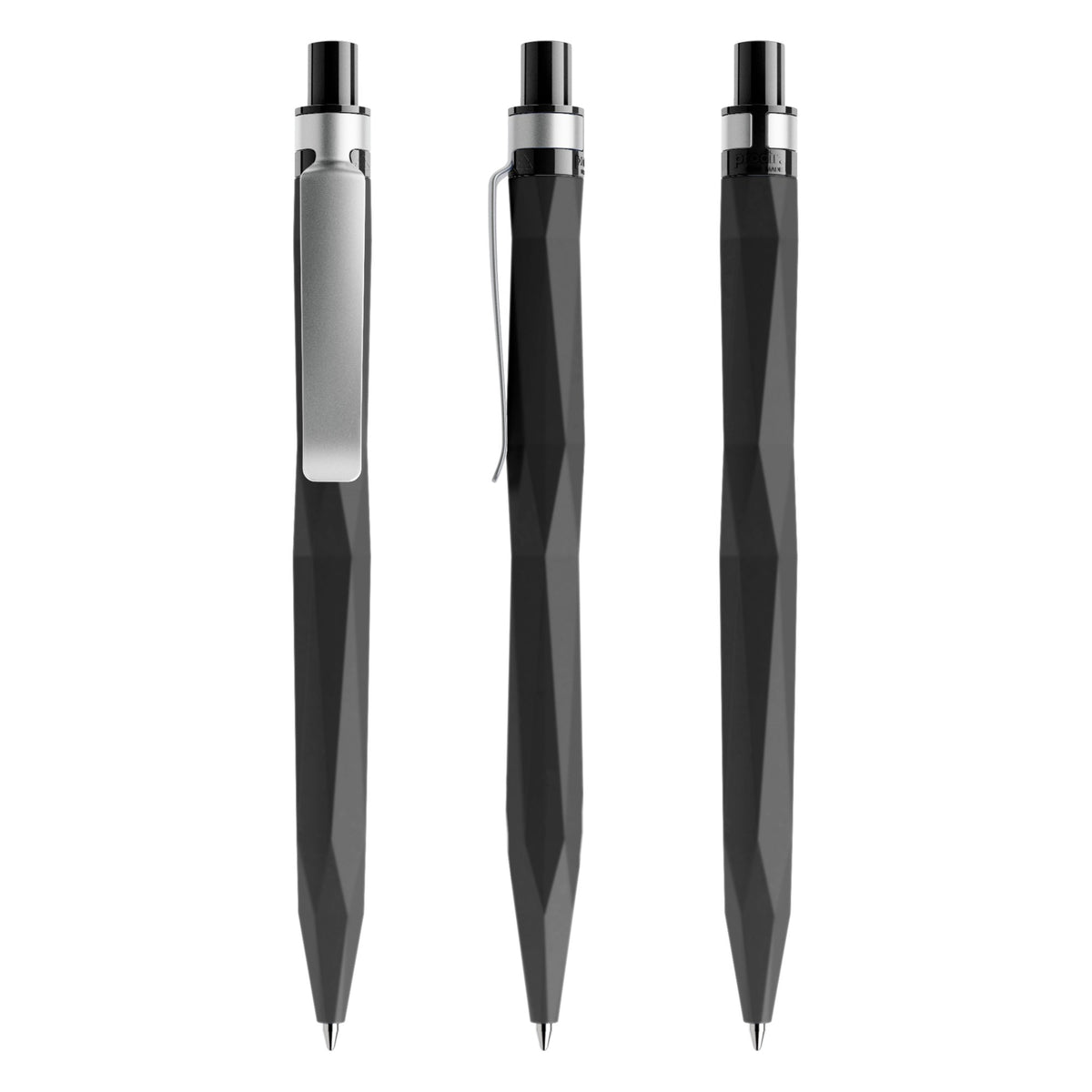 prodir QS20 Soft Touch Druckkugelschreiber mit Metallclip – Schwarz R75-S70