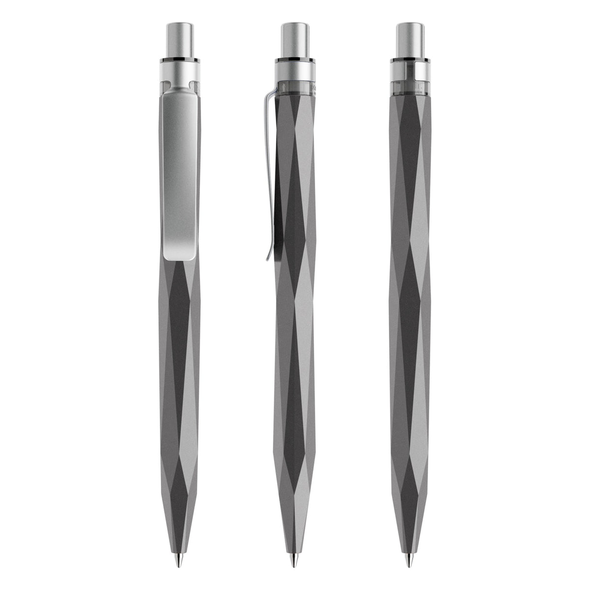 prodir QS20 Stone Druckkugelschreiber mit Metallclip – Graphit / Silber satiniert Q75-S70 S