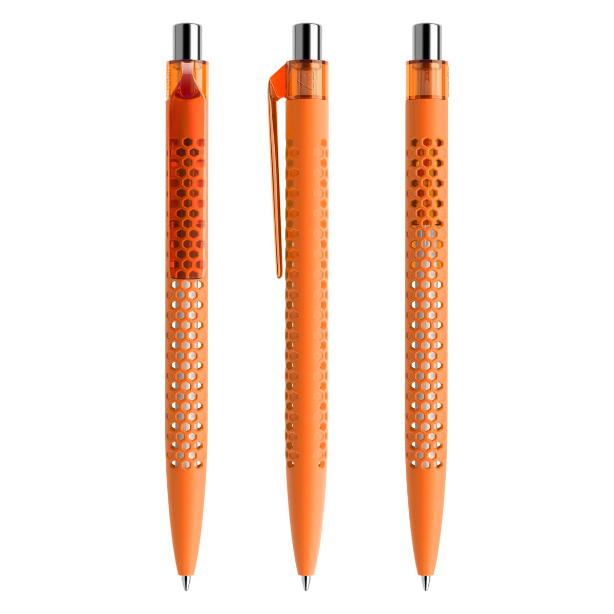 prodir QS40 Druckkugelschreiber Soft Touch – Orange / Silber verchromt R10 C