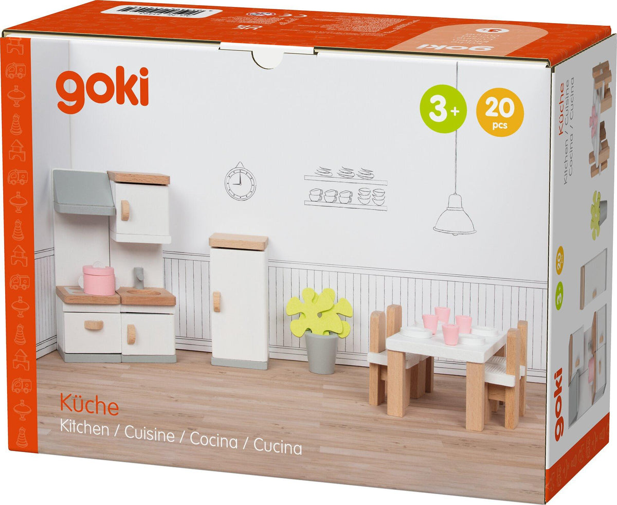 Puppenmöbel Style Küche mit Esstisch und Kühlschrank – Verpackung