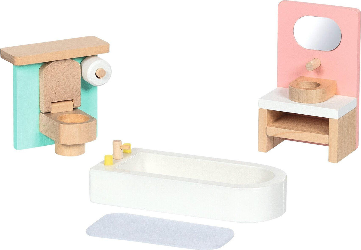 Puppenmöbelserie Copenhagen Badezimmer mit Waschtisch und Wanne – weitere Ansicht