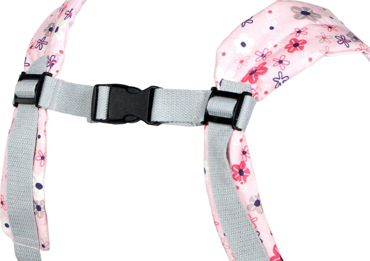 Puppentragegurt Blütentraum in Rosa mit Blumenmuster – weitere Ansicht