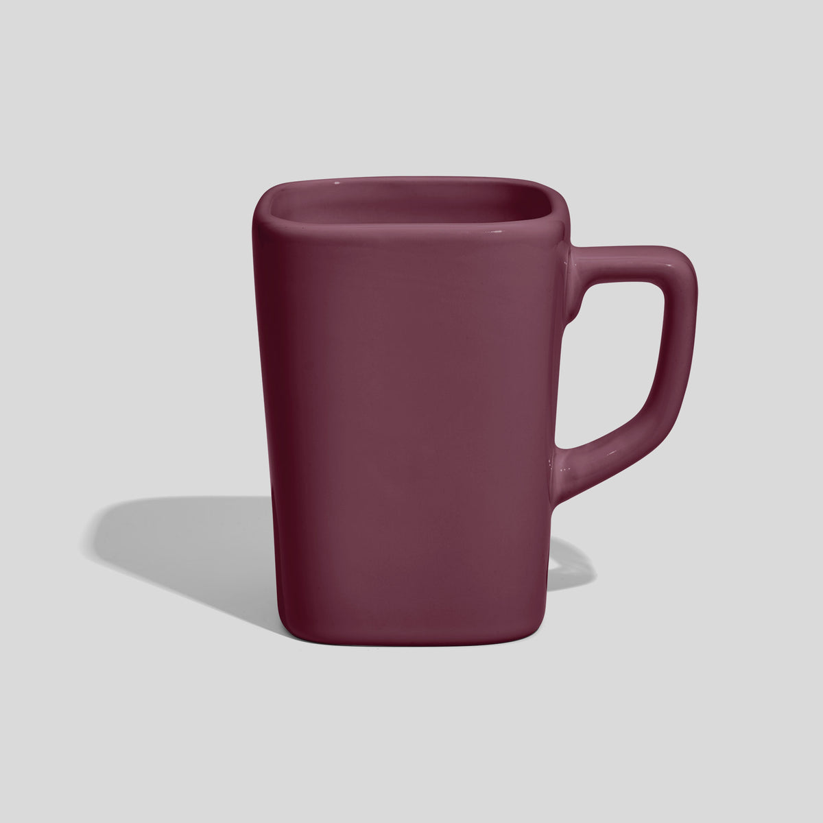 Quadratische Keramiktasse 260 ml mit eckigem Henkel – Mauve