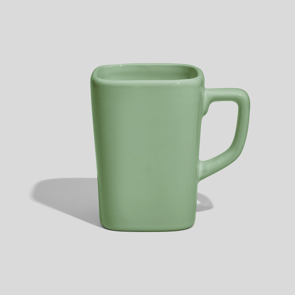 Quadratische Keramiktasse 260 ml mit eckigem Henkel – Mintgrün