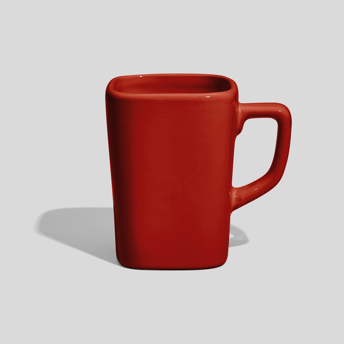 Quadratische Keramiktasse 260 ml mit eckigem Henkel – Rot