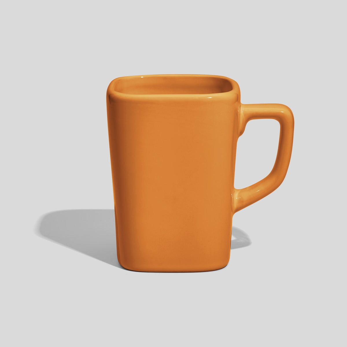 Quadratische Keramiktasse 260 ml mit eckigem Henkel – Senfgelb