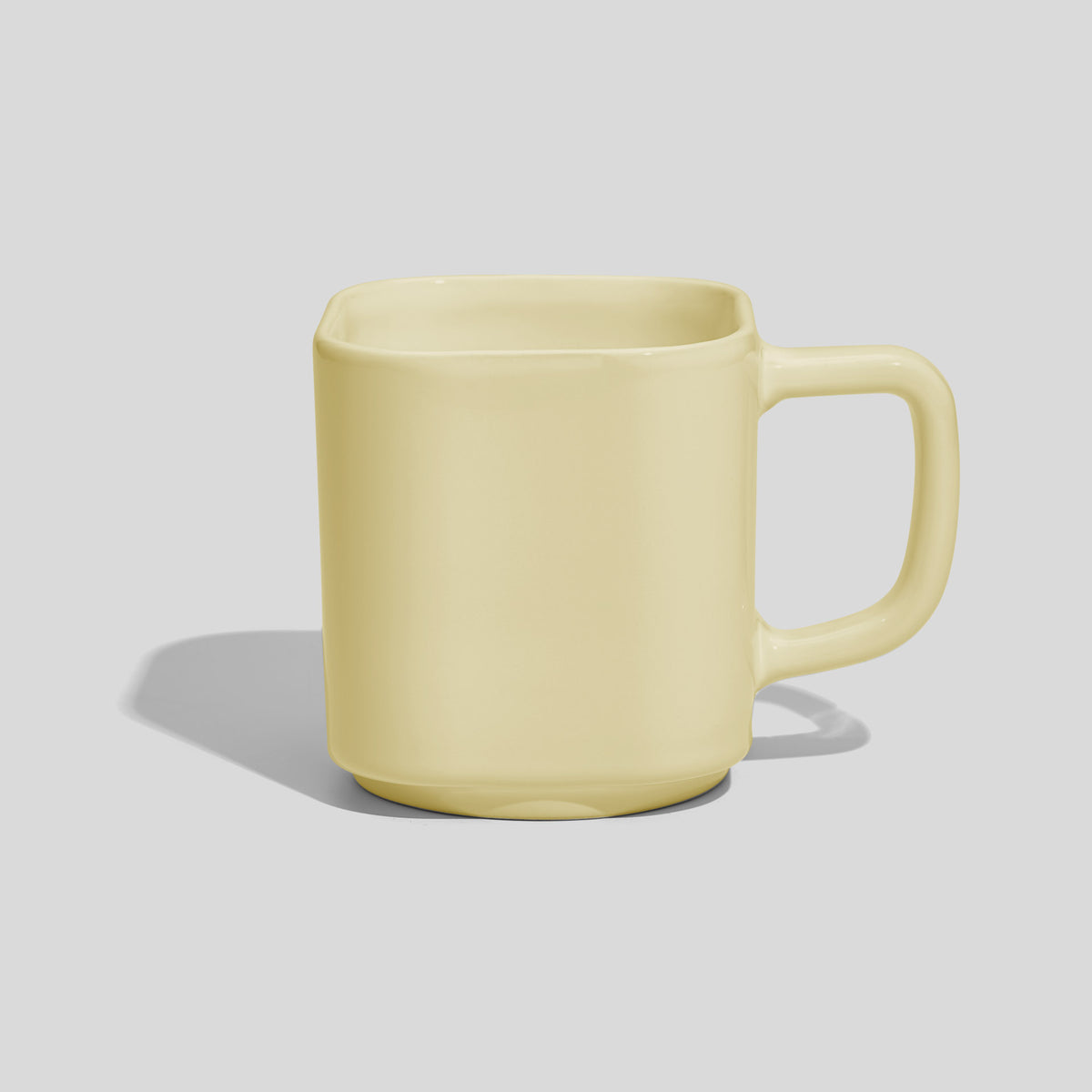 Quadratische Keramiktasse 290 ml mit eckigem Henkel – Ecru