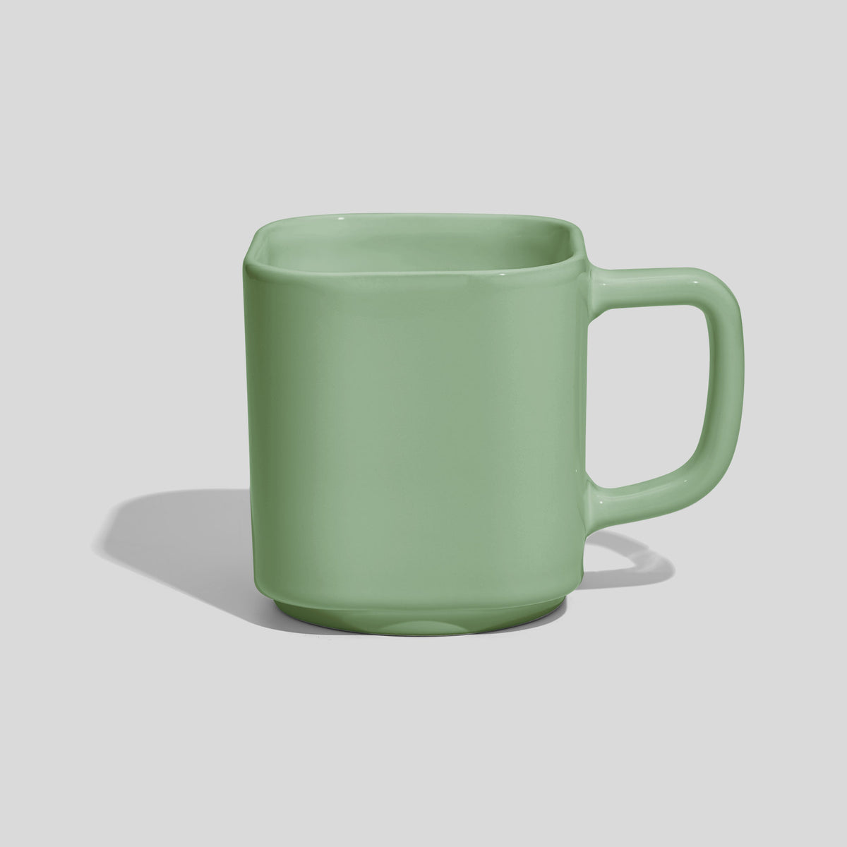 Quadratische Keramiktasse 290 ml mit eckigem Henkel – Mintgrün