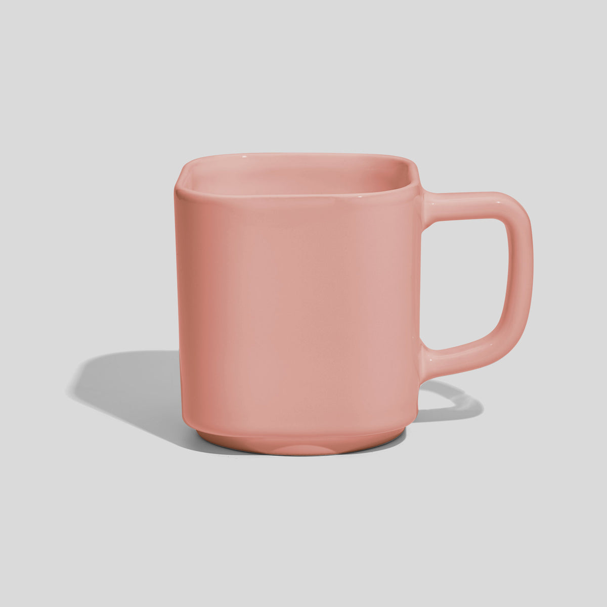 Quadratische Keramiktasse 290 ml mit eckigem Henkel – Rosa