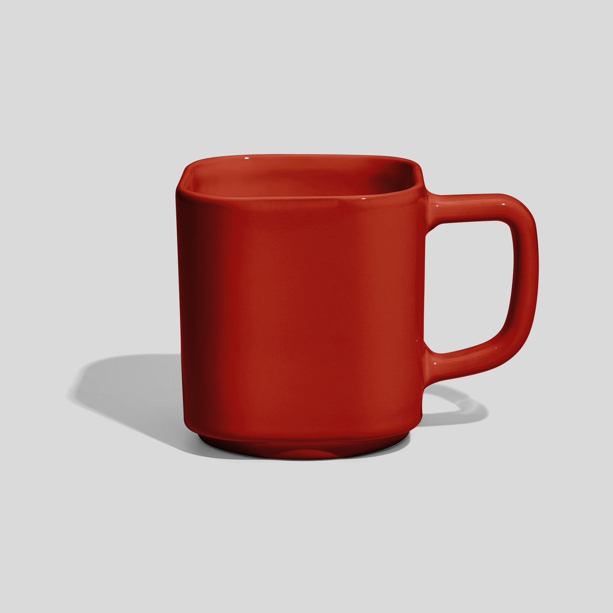 Quadratische Keramiktasse 290 ml mit eckigem Henkel
