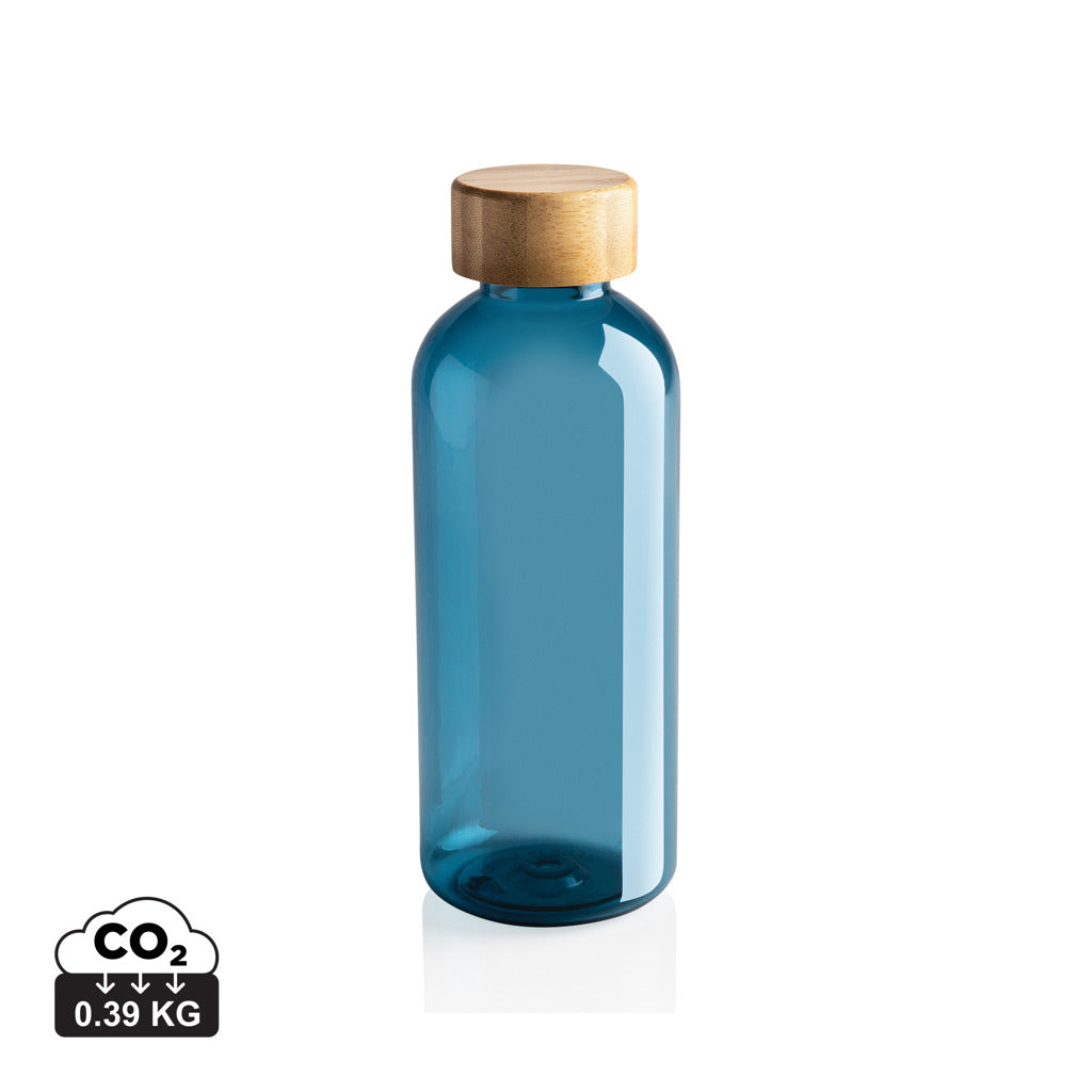 RCS rPET Flasche mit Bambus-Deckel – blau