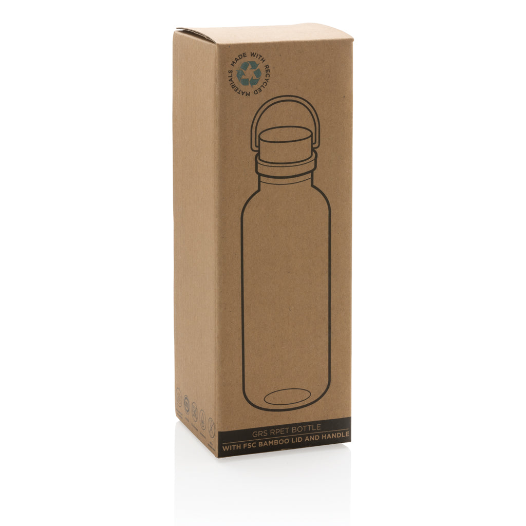 RCS rPET Flasche with Bambusdeckel und Griff