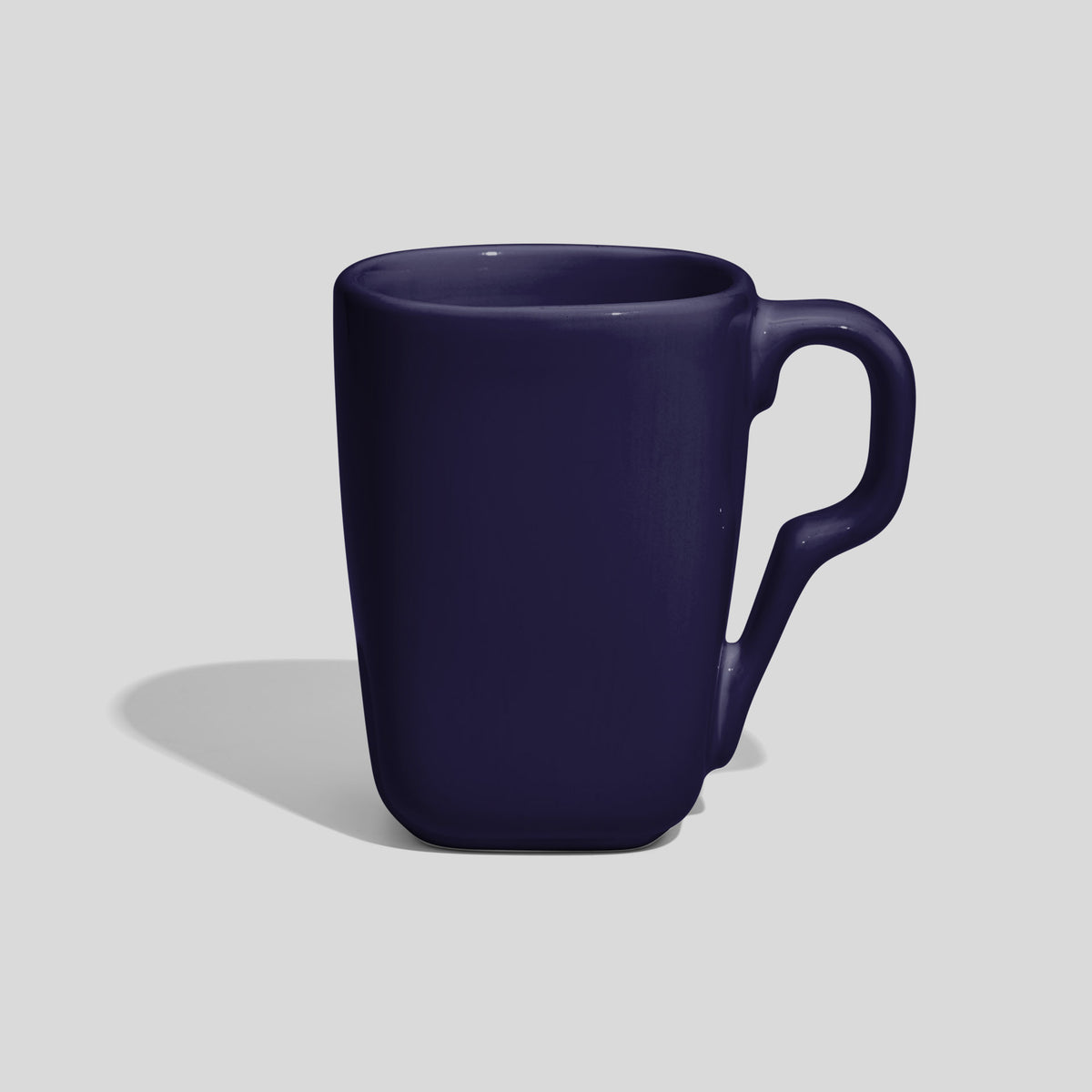 Rechteckig gerundete Keramiktasse 240 ml mit Knickhenkel – Nachtblau