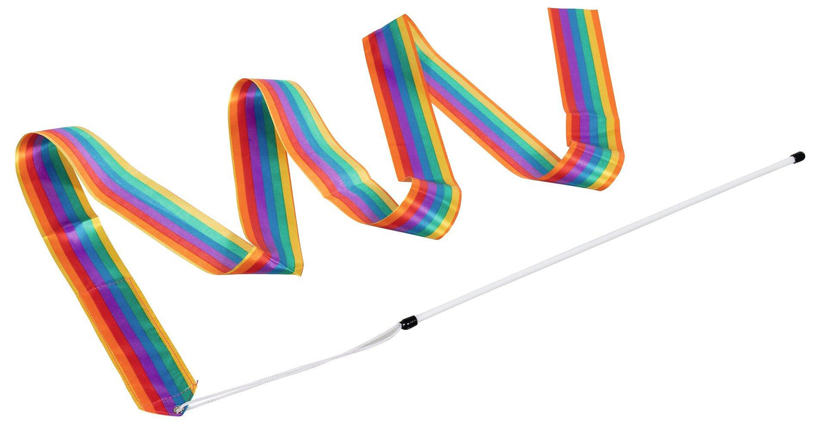 Regenbogen Gymnastikband mit Stab und Schlaufe – Ansicht