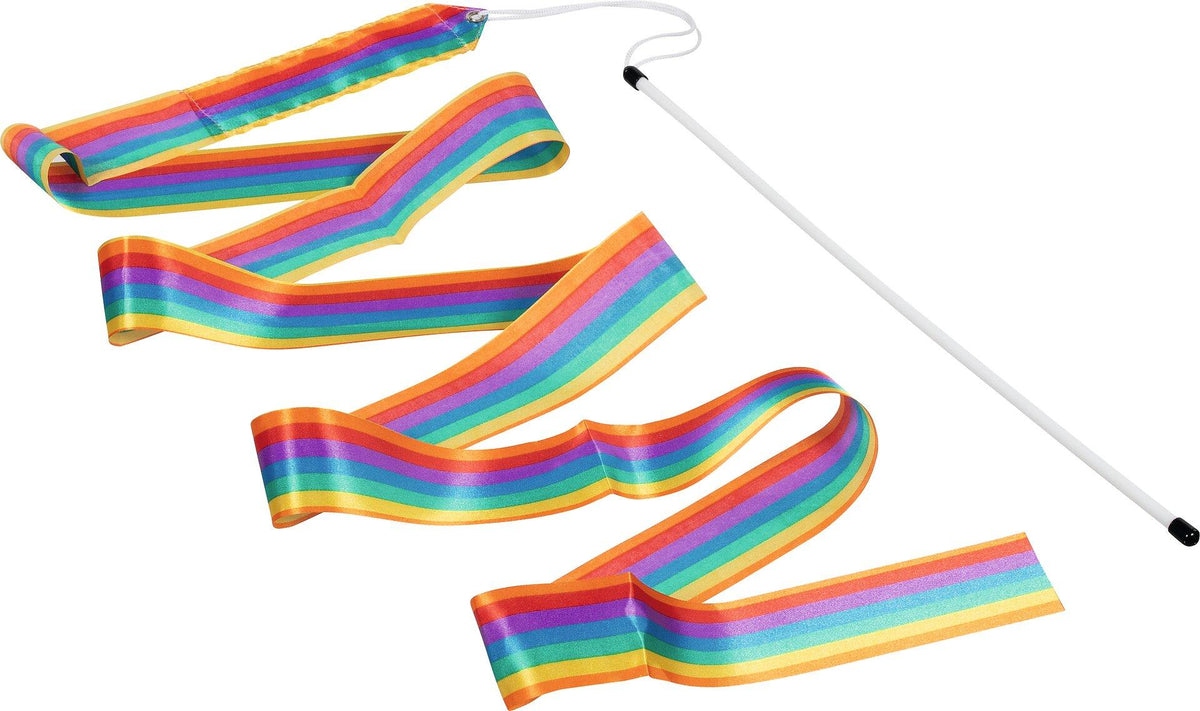 Regenbogen Gymnastikband mit Stab und Schlaufe – weitere Ansicht