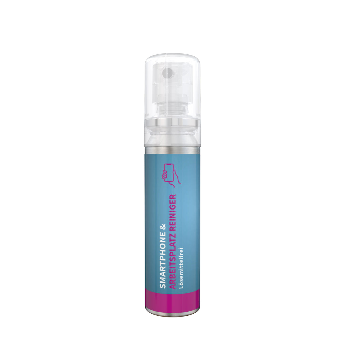 Reinigungsspray Smartphone 20 ml Aluminiumdose mit Etikett rundum