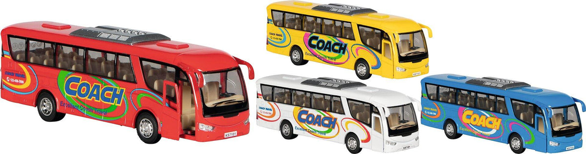 Reisebus Modell aus Spritzguss mit Rückzugmotor, 18 cm – Ansicht